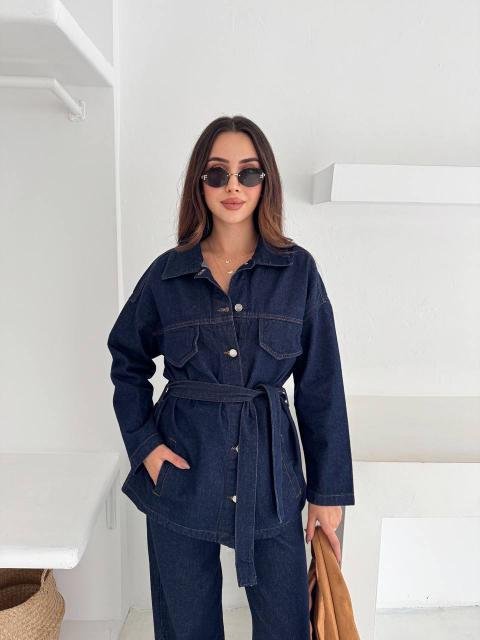Denim Belted Set - 7