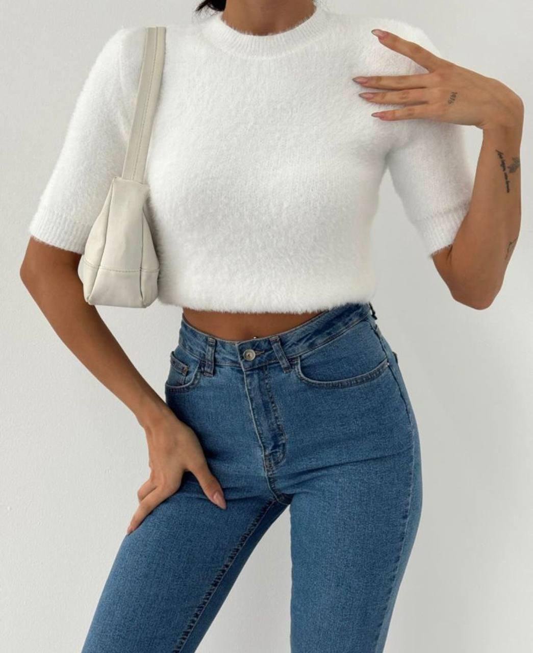 Fluffy Knit Sleeve Top - Brand Store