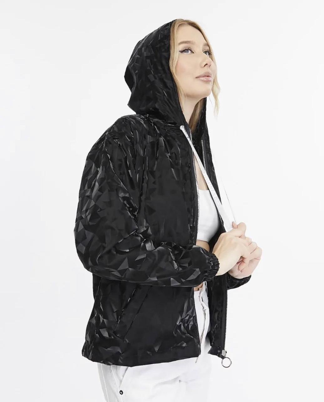 Geometric Zip-Up Windbreaker - 4