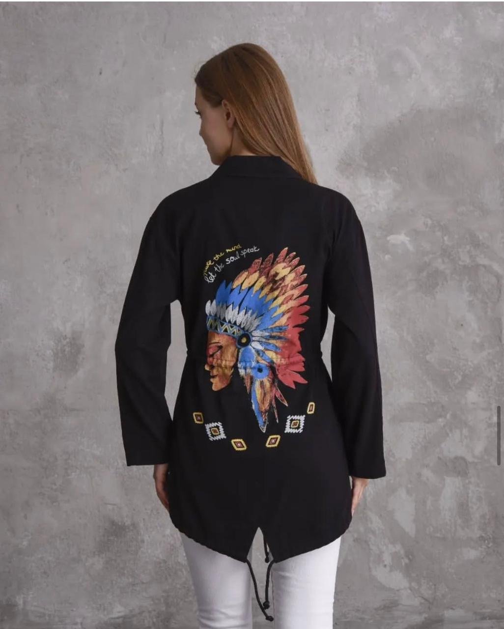 Longline Graphic jacket