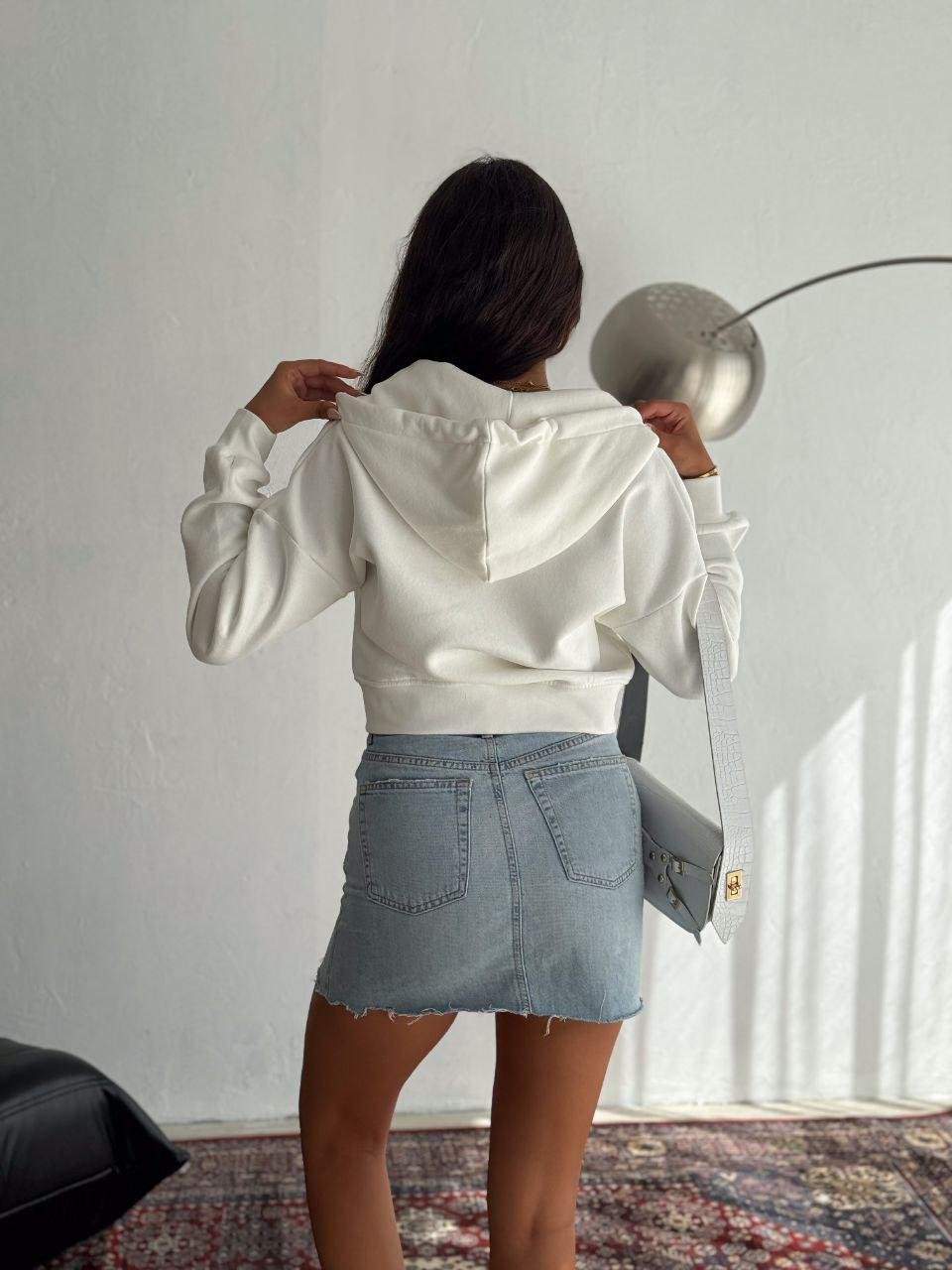 Full-Zip Crop Hoodie - 4