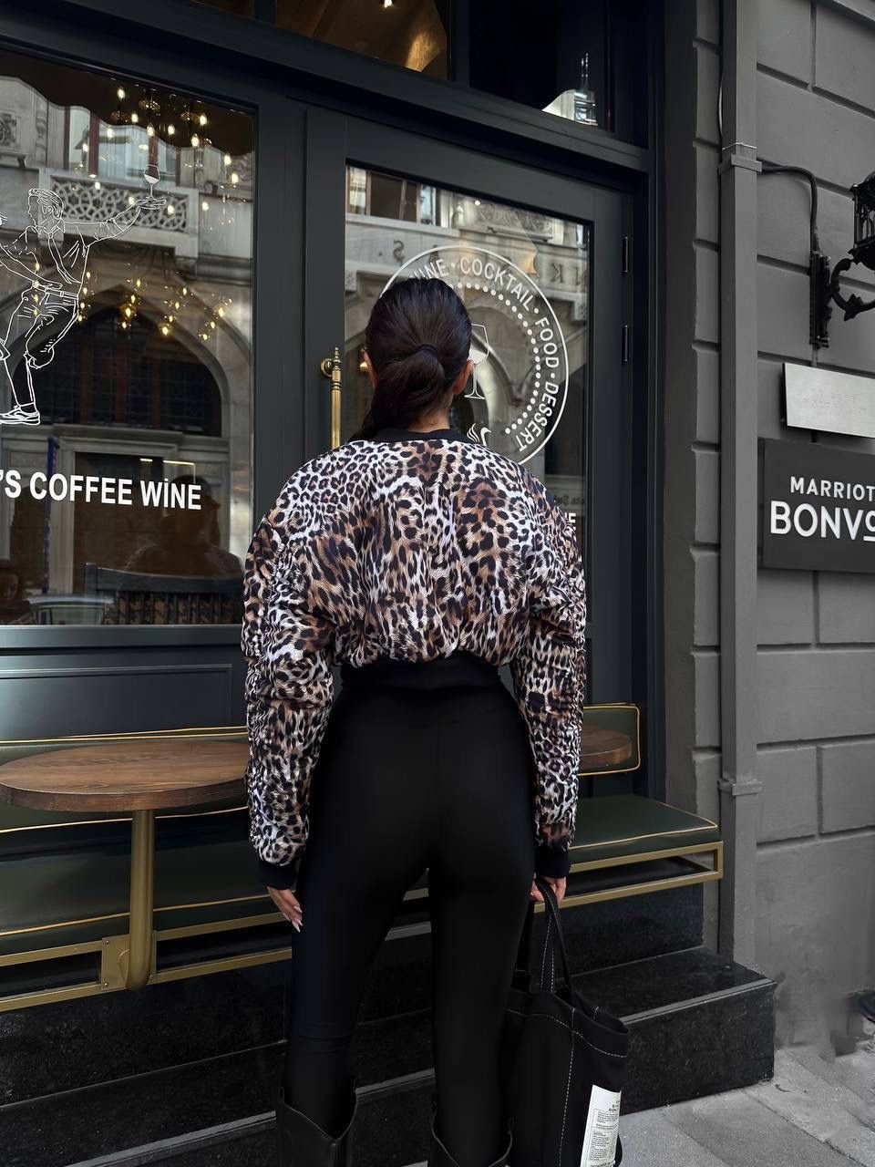 Tiger Printed Cropped Bomber - 3