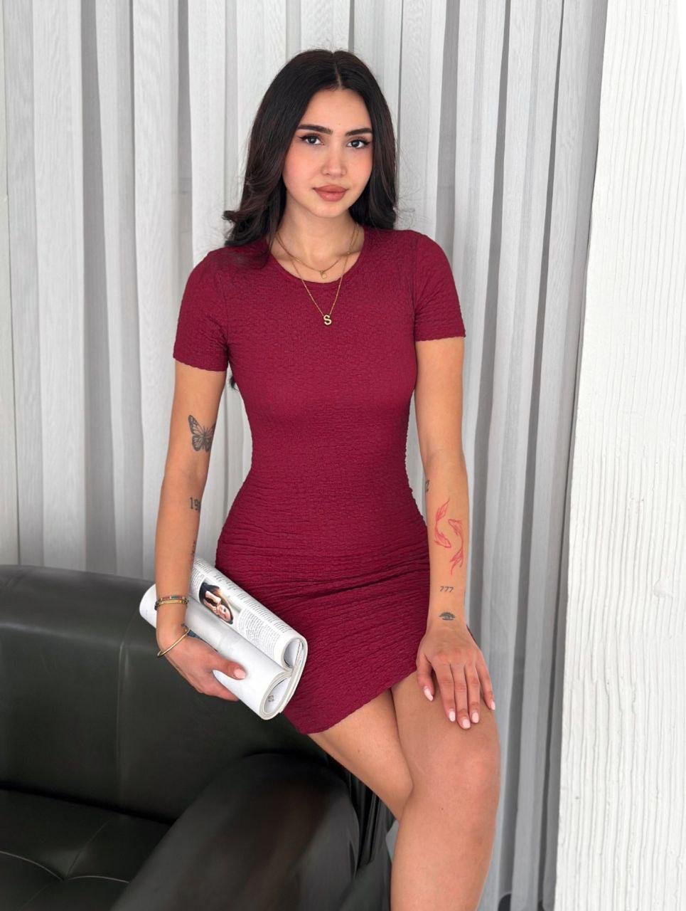 Ribbed Bodycon Mini Dress - 1