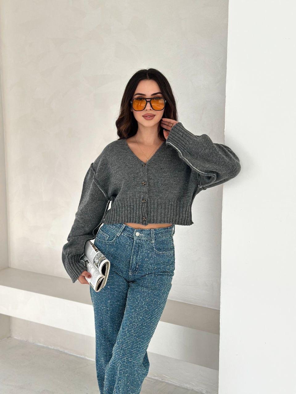 Graphic Knit Cardigan - 12