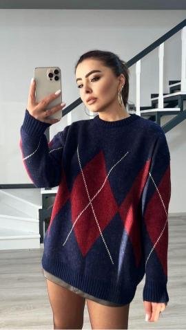 Pattern Knit Sweater - 1