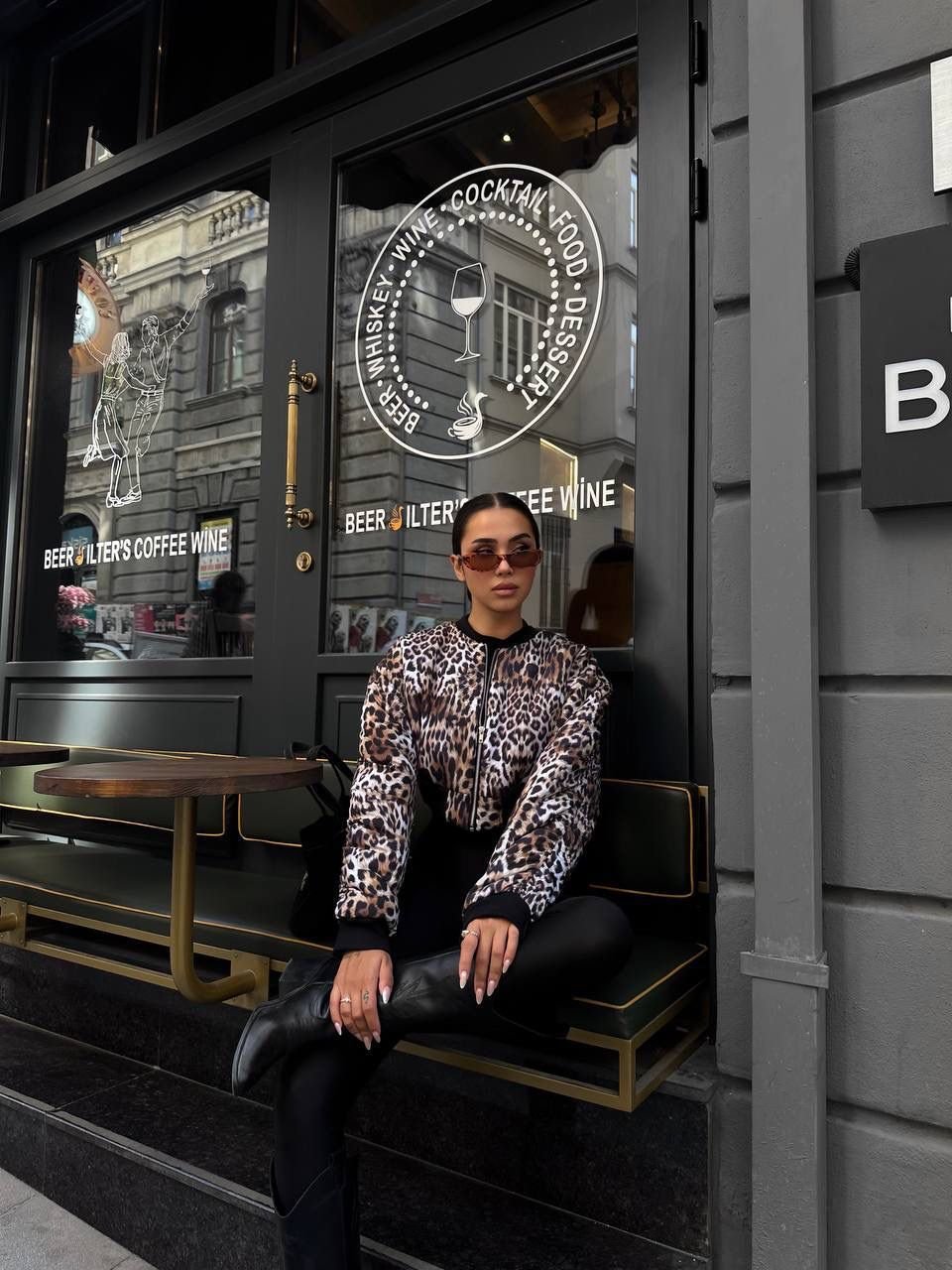 Tiger Printed Cropped Bomber - 8