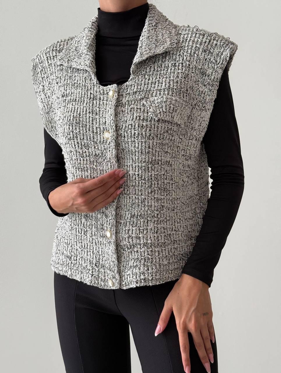 Pearl Button Tweed Vest - Brand Store