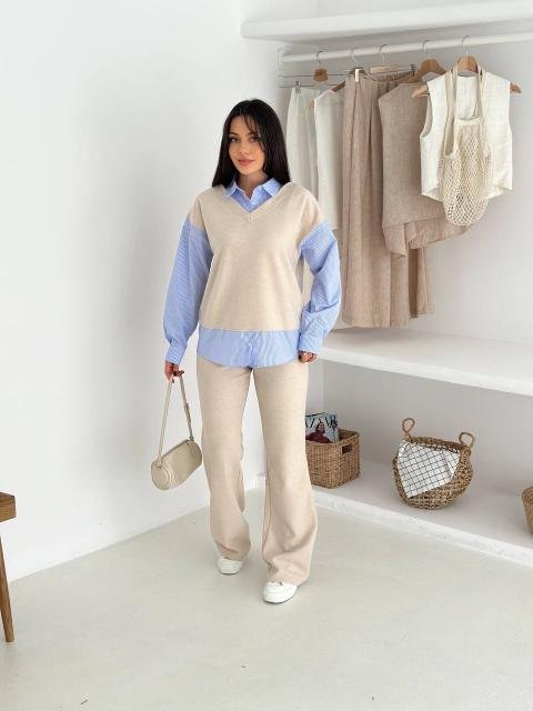 Layered Knit Vest Set - Brand Store