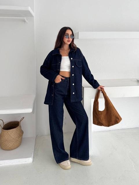 Denim Belted Set - 8