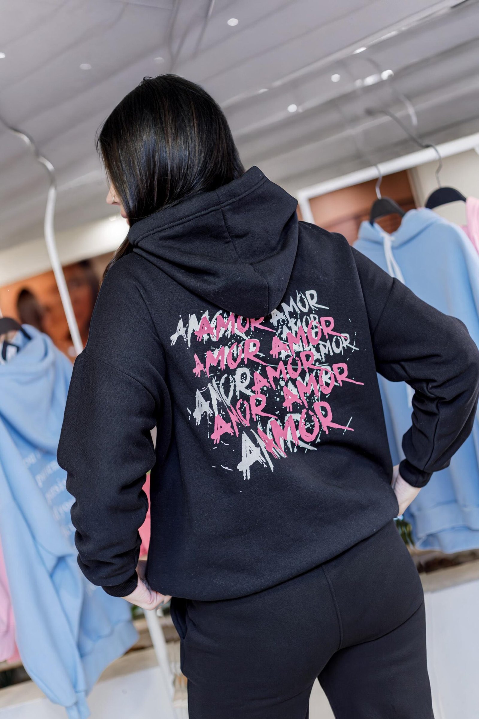 Black Printed Hoodie - 4