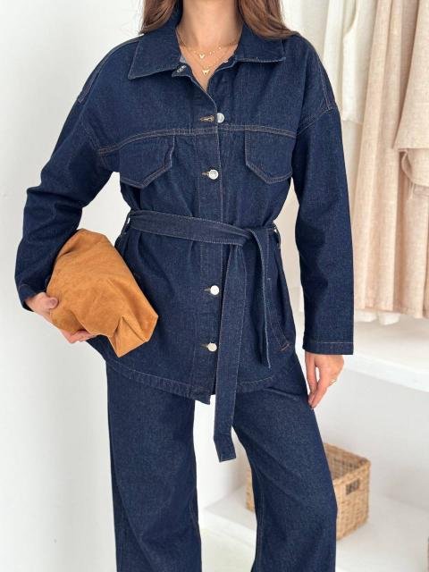 Denim Belted Set