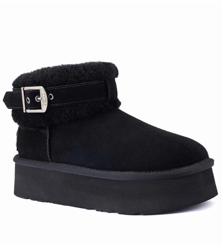 Platform Buckle Mini Boots - Brand Store