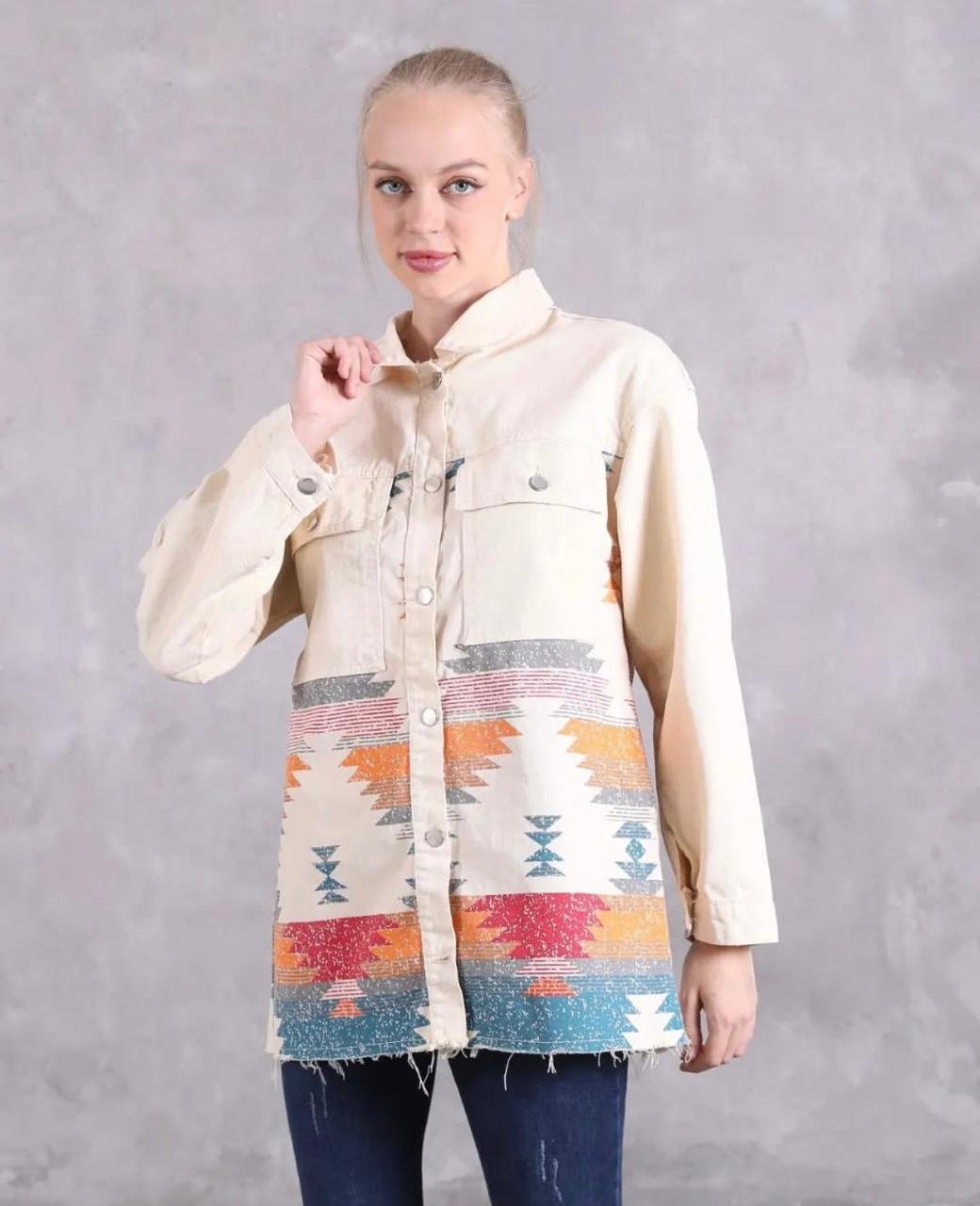 Patterned Oversized jacket - Brand Store