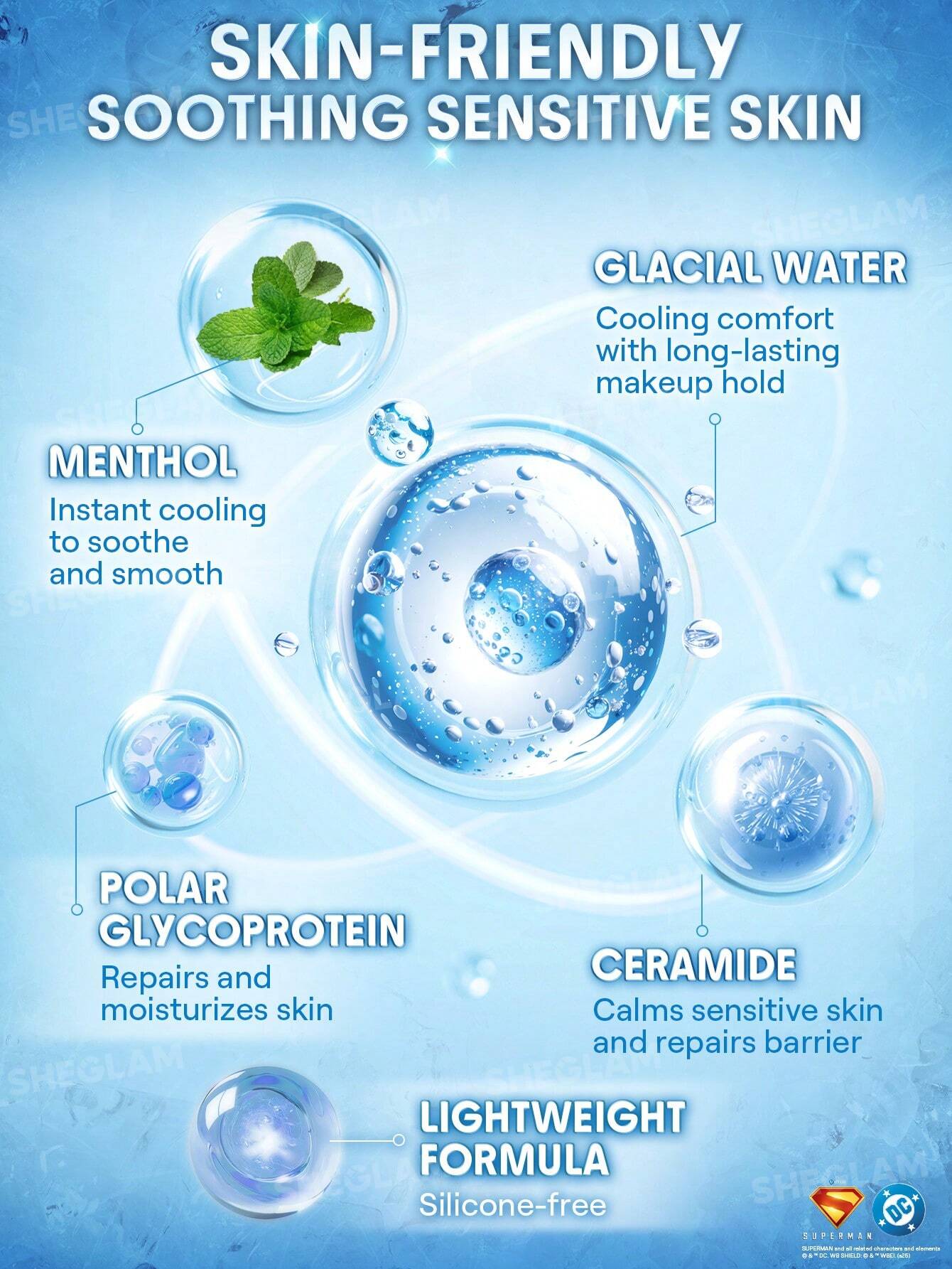 the superman | sheglam good grip cool soothing primer the superman | sheglam good grip cool soothing primer