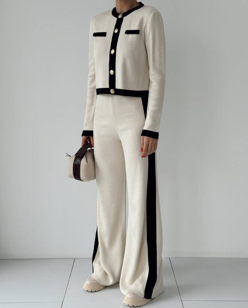 Contrasting Knit Co-ord Set