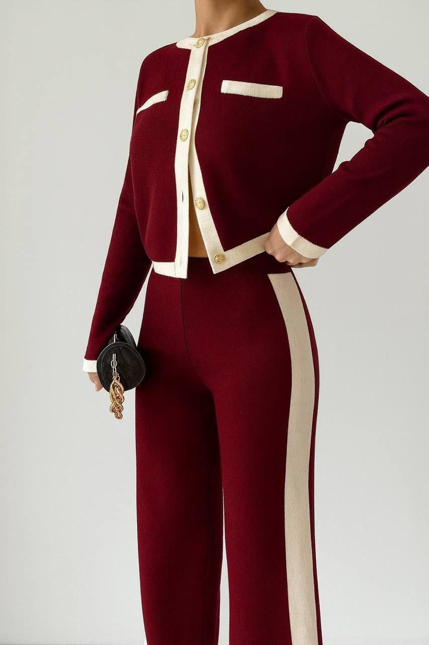 contrasting knit co ord set contrasting knit co ord set