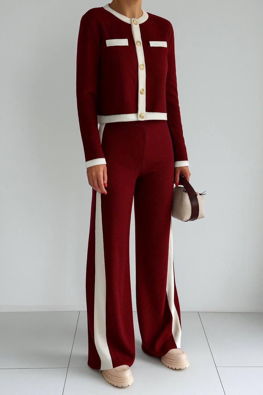 contrasting knit co ord set contrasting knit co ord set