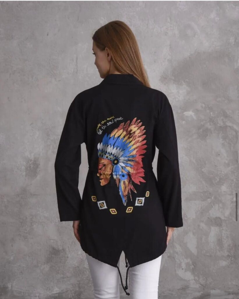 Longline Graphic jacket