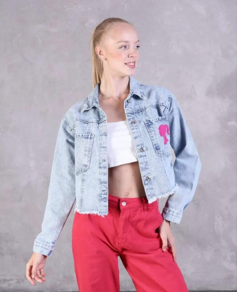 Washed Denim Crop Jacket