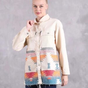 patterned oversized shacket