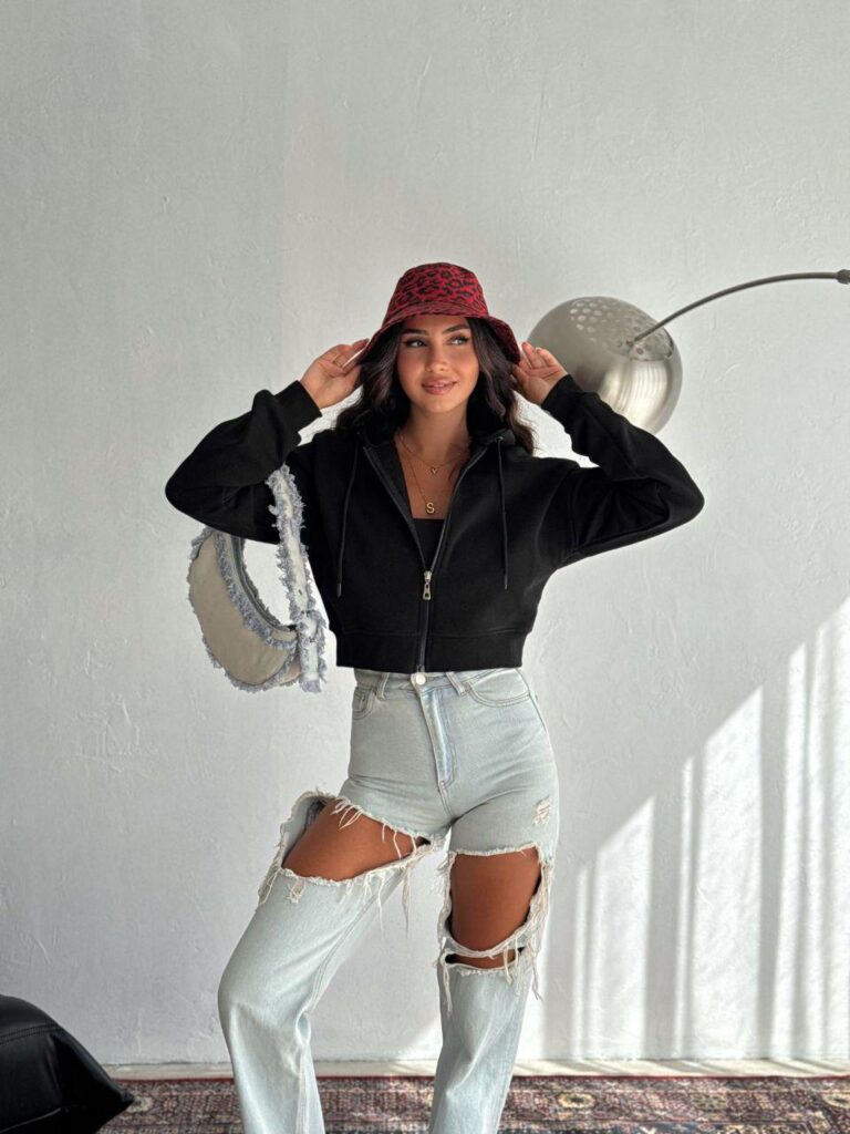 Full-Zip Crop Hoodie