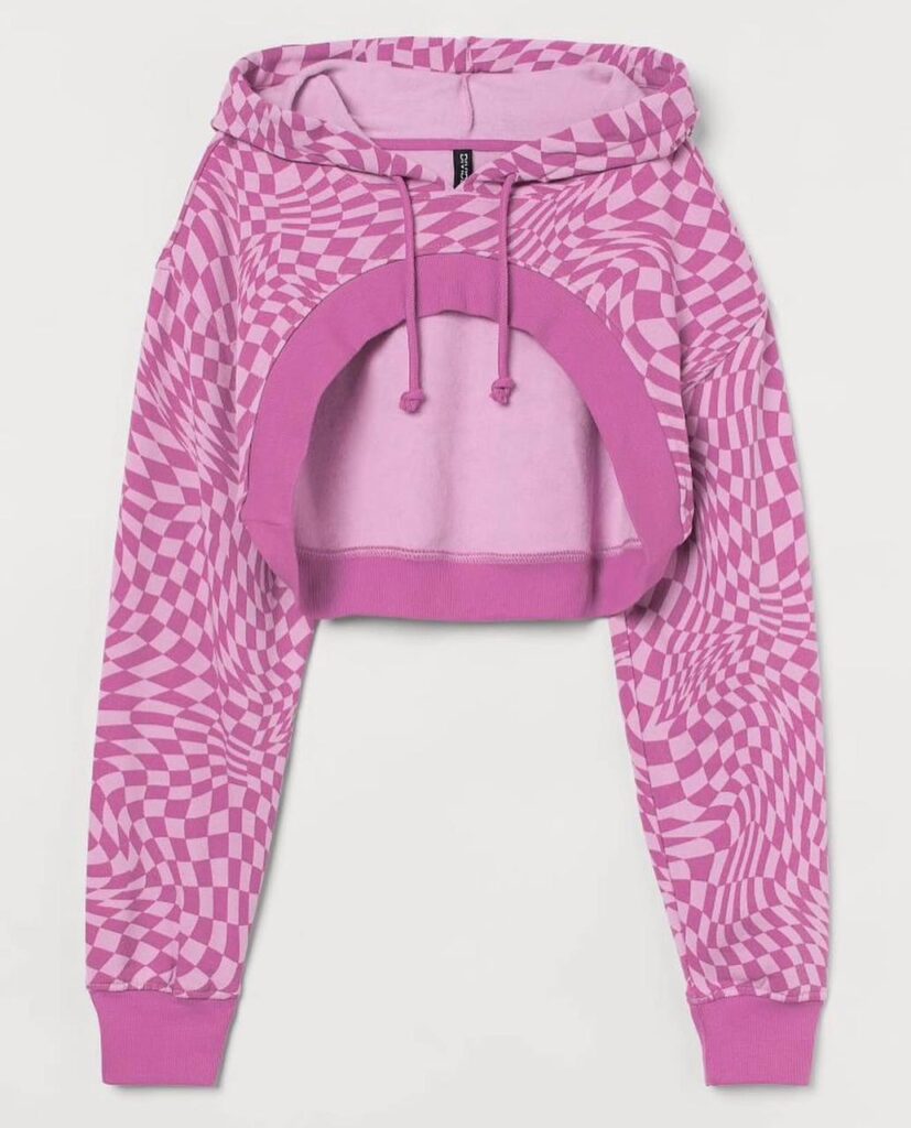 Printed Extreme Crop Hoodie