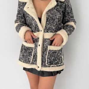 faux shearling trim jacket