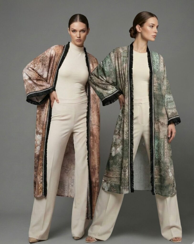 elegant printed qaftan