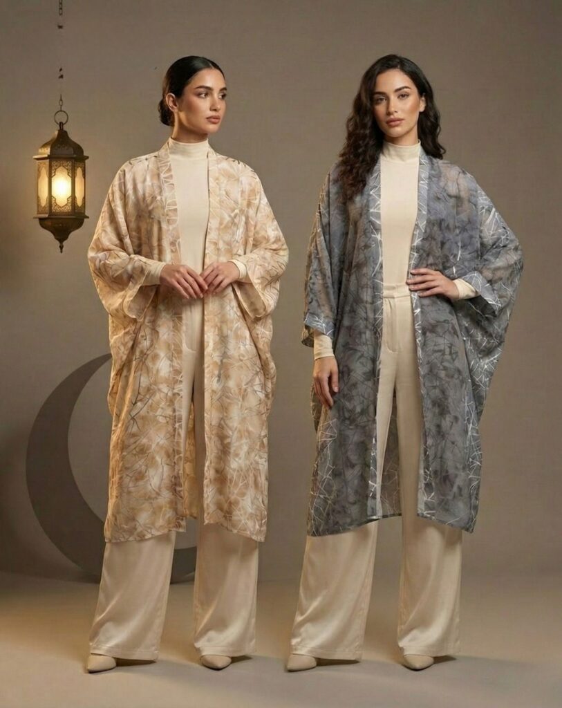 elegant printed qaftan