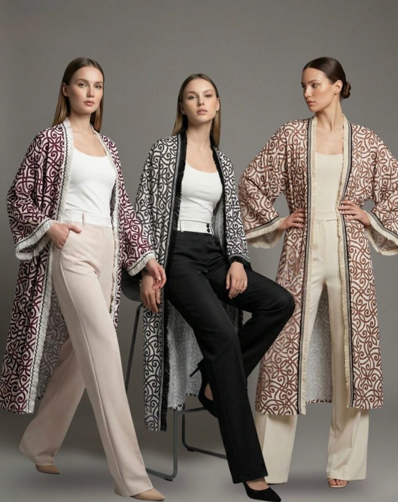 elegant printed qaftan